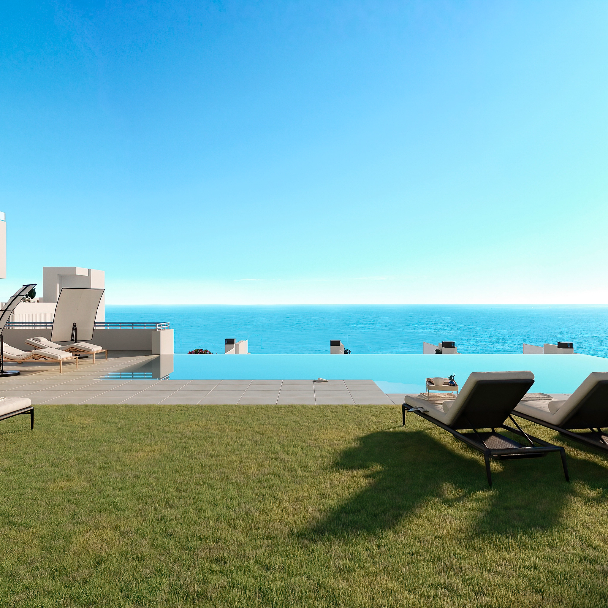 Modernt radhus med havsutsikt i Torrox Costa